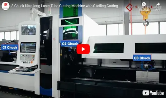 0 tailing Laser Tube Cutting Machine with 3 Chucks